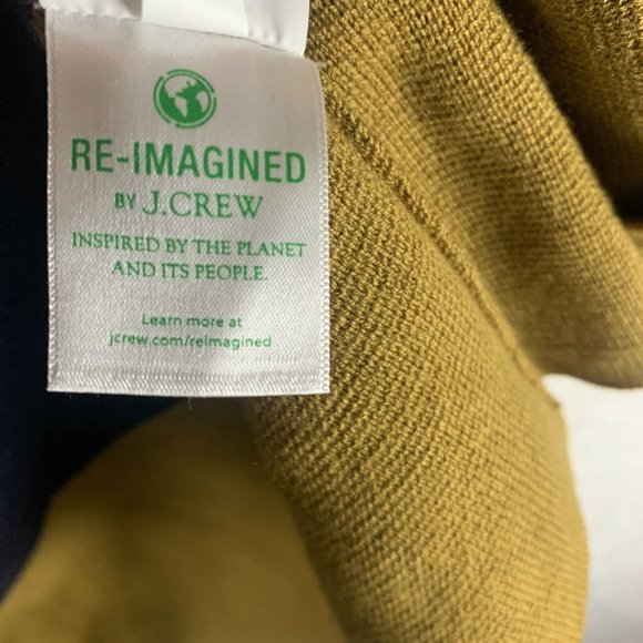 J. Crew Sweater Women Medium Blue Striped Wool Cotton Long Sleeve Cardigan 7654 - Picture 4 of 8